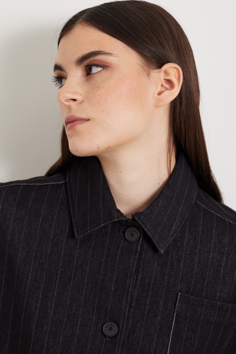 Giacca in jersey gessato