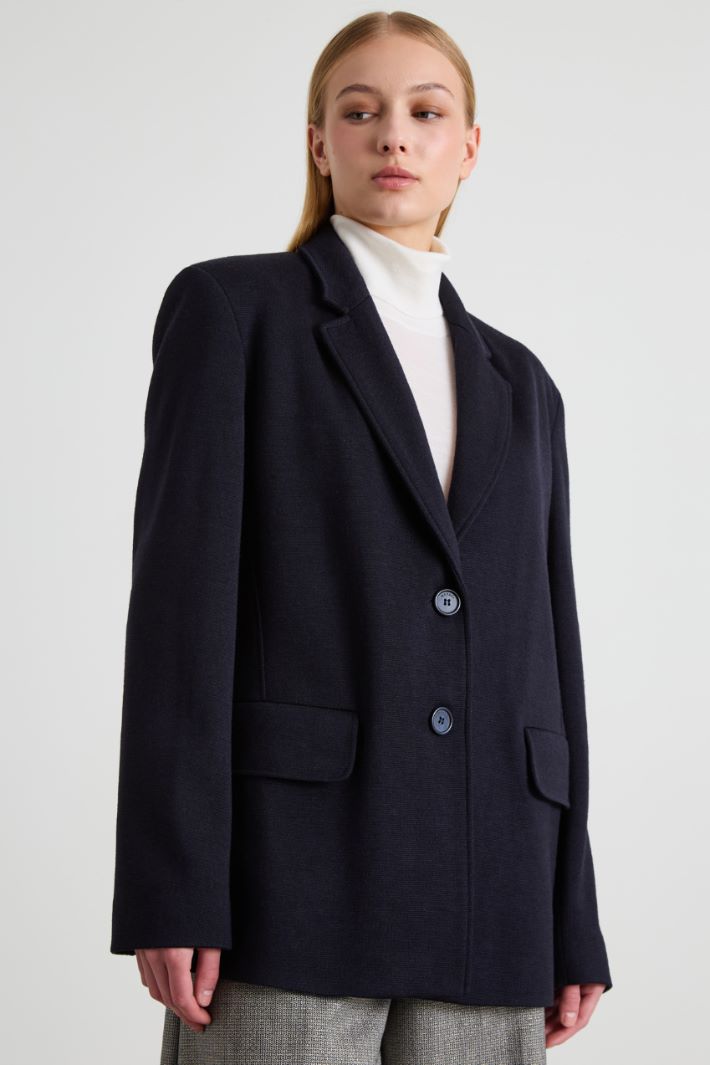 Blazer in jersey di lana