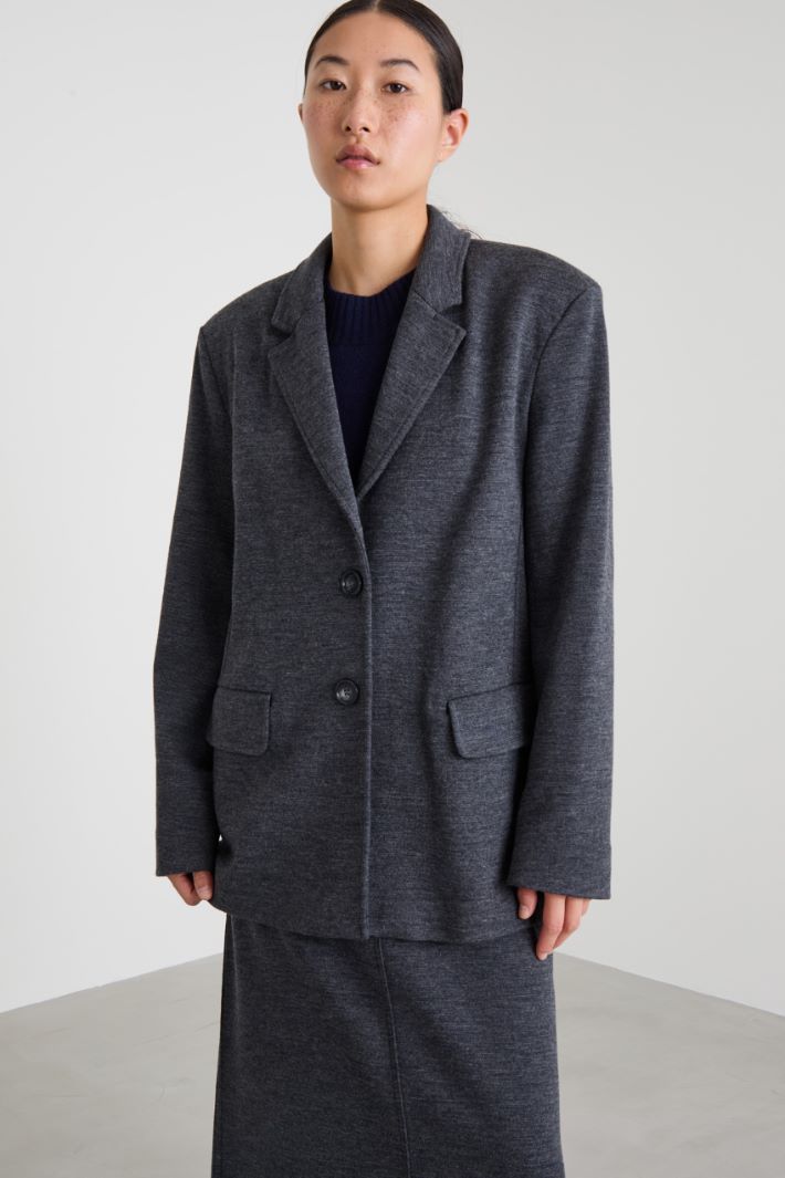 Blazer in jersey di lana