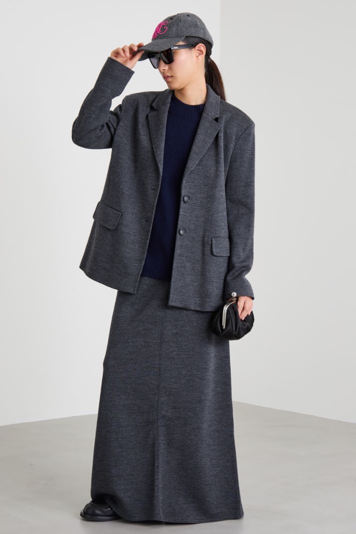 Blazer in jersey di lana