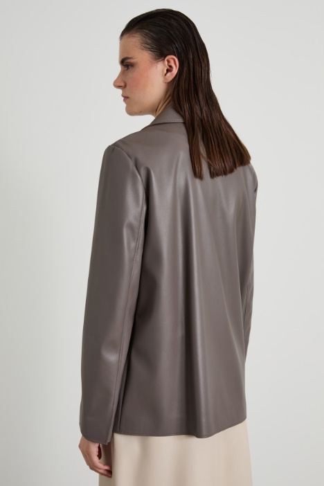 Blazer dritto in similnappa