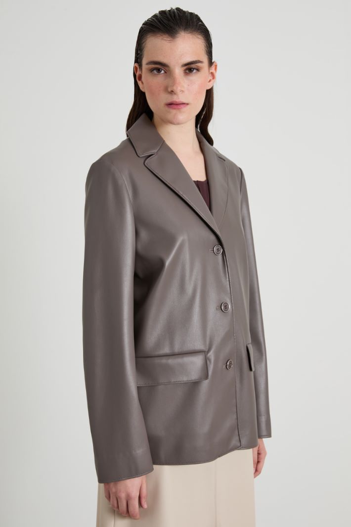 Blazer dritto in similnappa