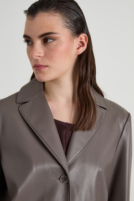 Blazer dritto in similnappa