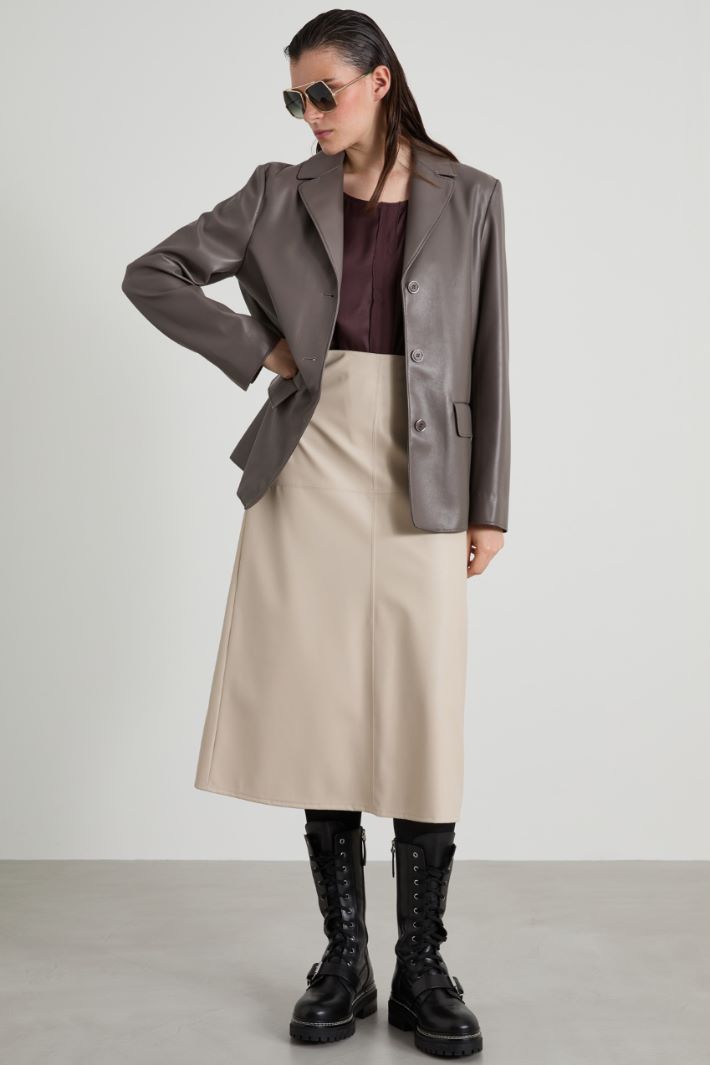 Blazer dritto in similnappa