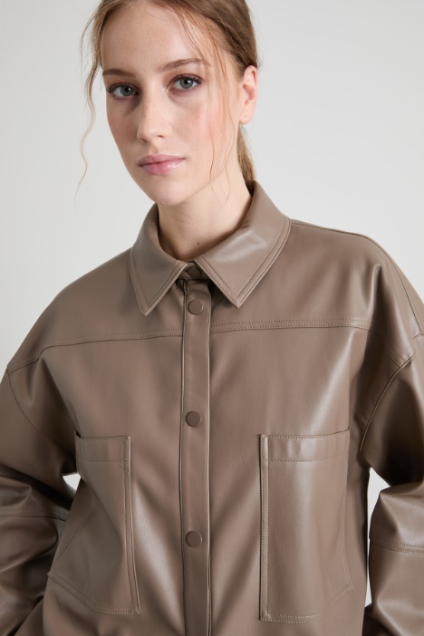 Giacca a camicia in similpelle