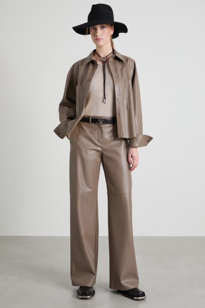Giacca a camicia in similpelle
