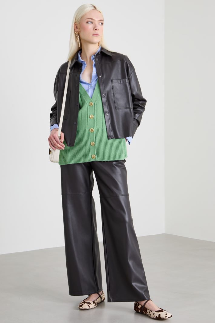 Giacca a camicia in similpelle