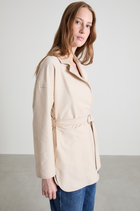 Jersey jacket with belt Intrend