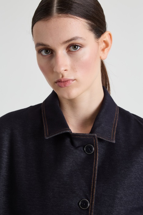 Blazer in jersey effetto denim