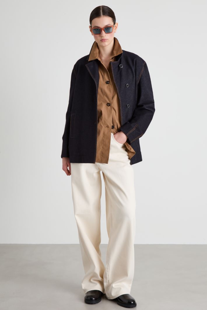 Blazer de punto con efecto denim Intrend - 3