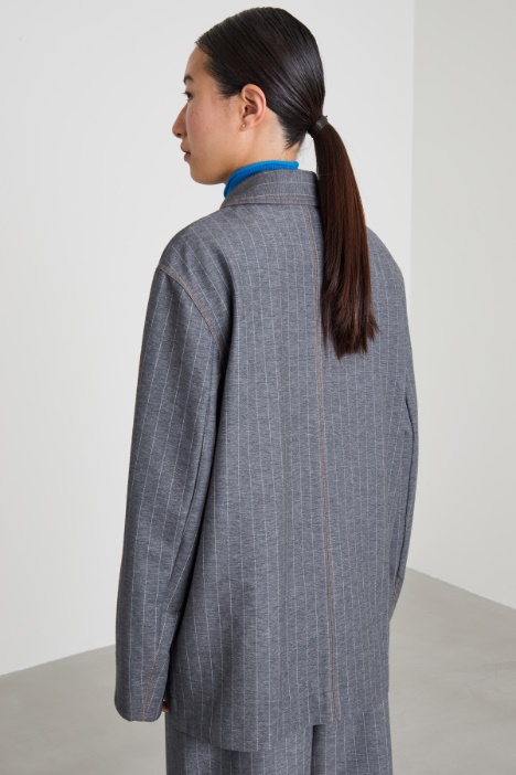 Blazer de punto con efecto denim