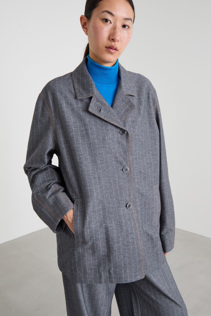 Blazer de punto con efecto denim