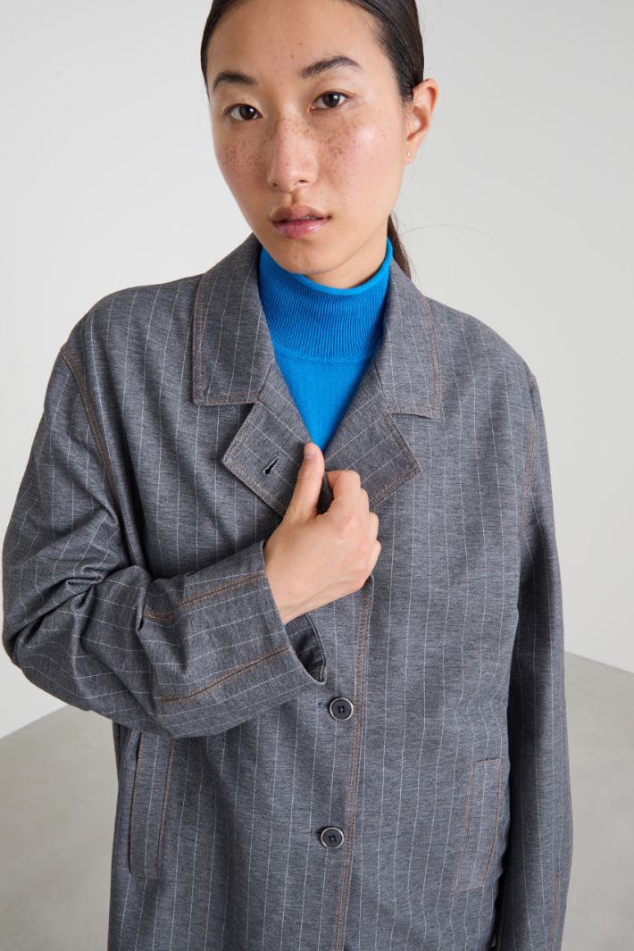 Blazer de punto con efecto denim