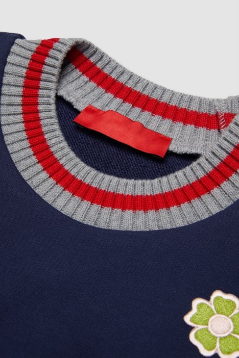 Felpa girocollo con patches BAMBINI