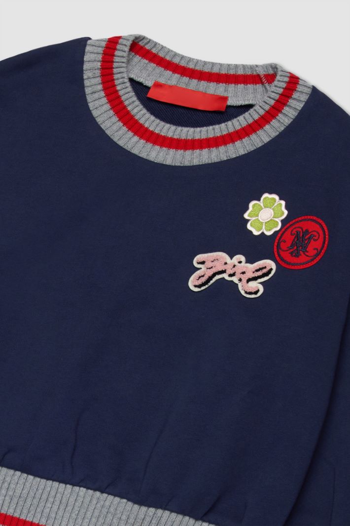 Crew-neck sweatshirt with patches Intrend - 4