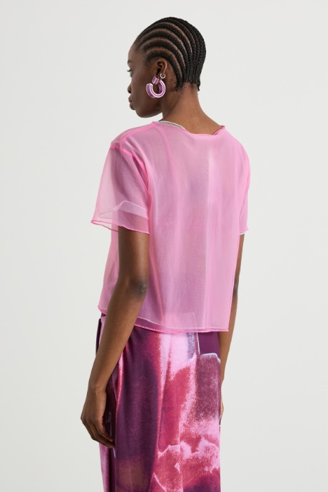 Doppia T-shirt in jersey tulle