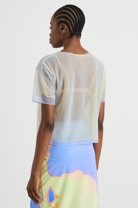 Doppia T-shirt in jersey tulle