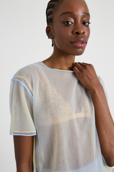 Doppia T-shirt in jersey tulle