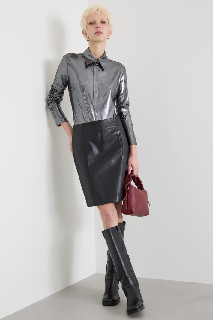 Laminated shirt bodysuit Intrend - 3