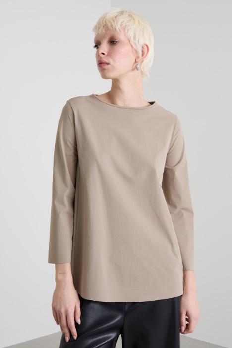 Technical jersey flared blouse Intrend