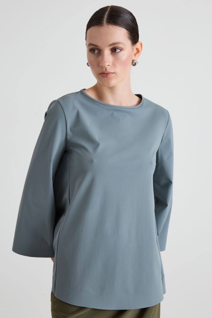 Technical jersey flared blouse Intrend