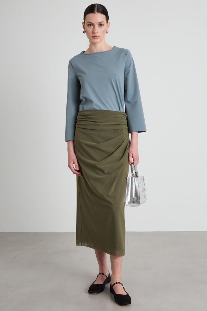 Technical jersey flared blouse Intrend - 3