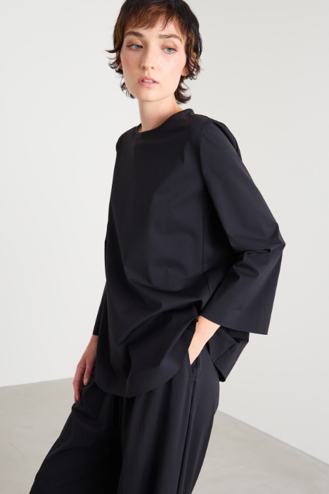 Technical jersey flared blouse Intrend
