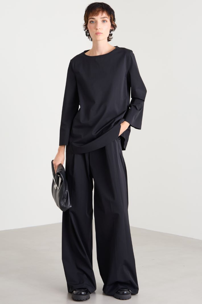 Technical jersey flared blouse Intrend - 3