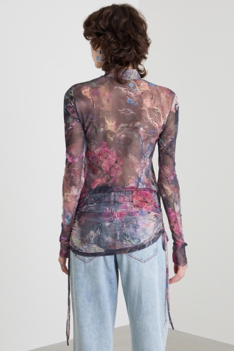 Top in jersey con coulisse