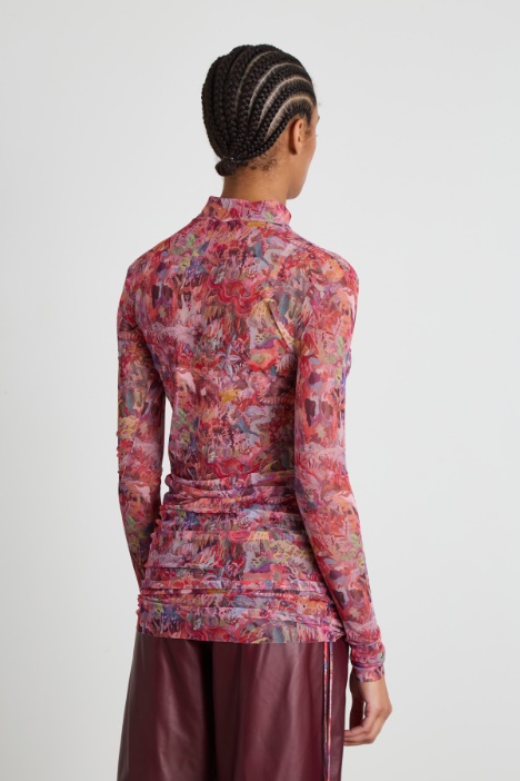 Top in jersey con coulisse