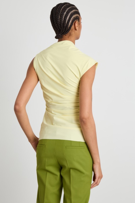 Top in jersey arricciato