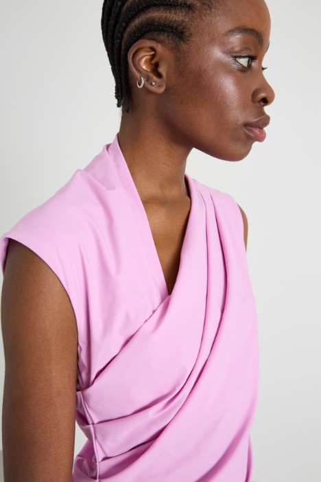 Top in jersey arricciato