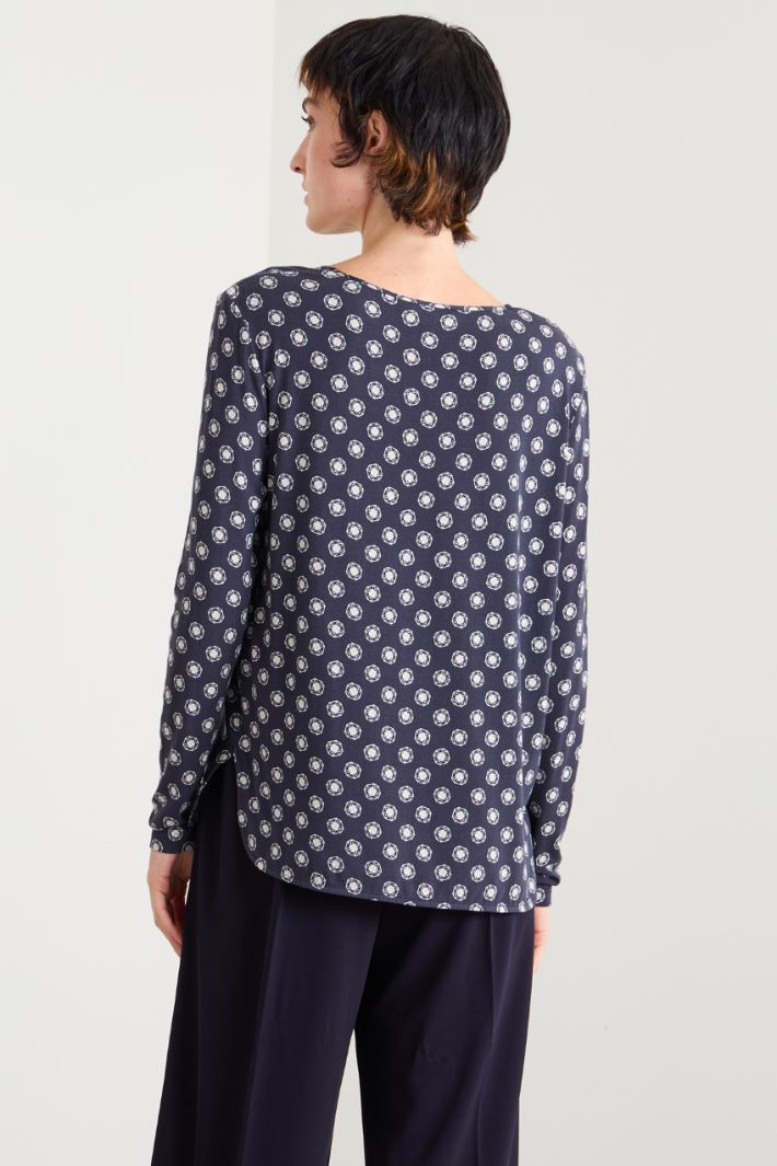 Printed bimaterial T-shirt Intrend - 2