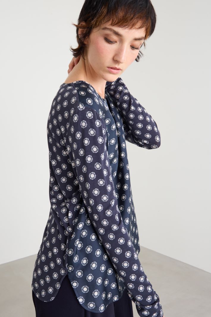 Printed bimaterial T-shirt Intrend - 4