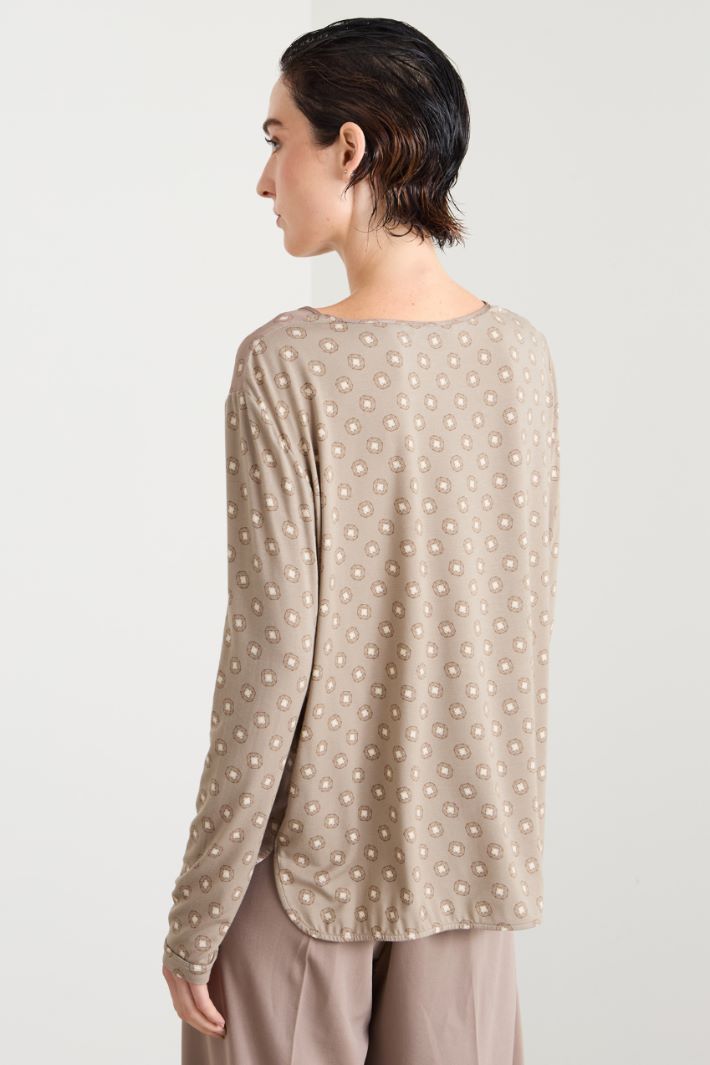 Printed bimaterial T-shirt Intrend - 2