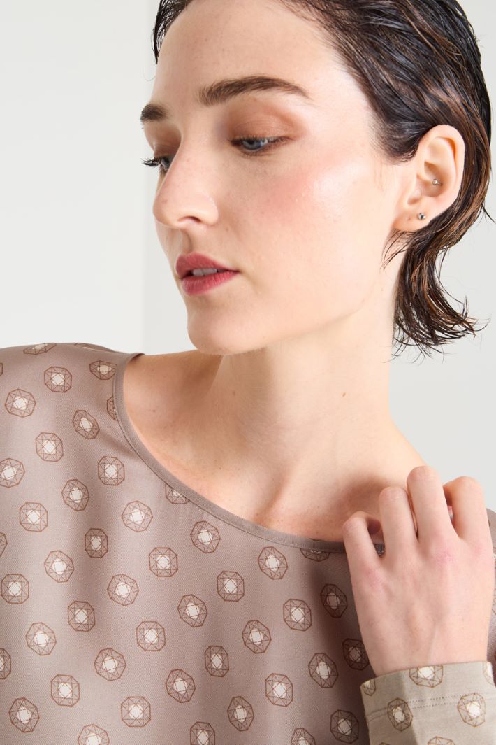 Printed bimaterial T-shirt Intrend - 4
