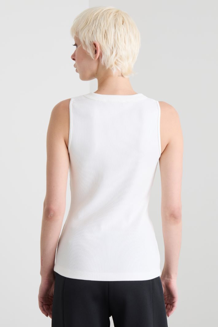 Camiseta sin mangas con cuello redondo acanalado Intrend - 2