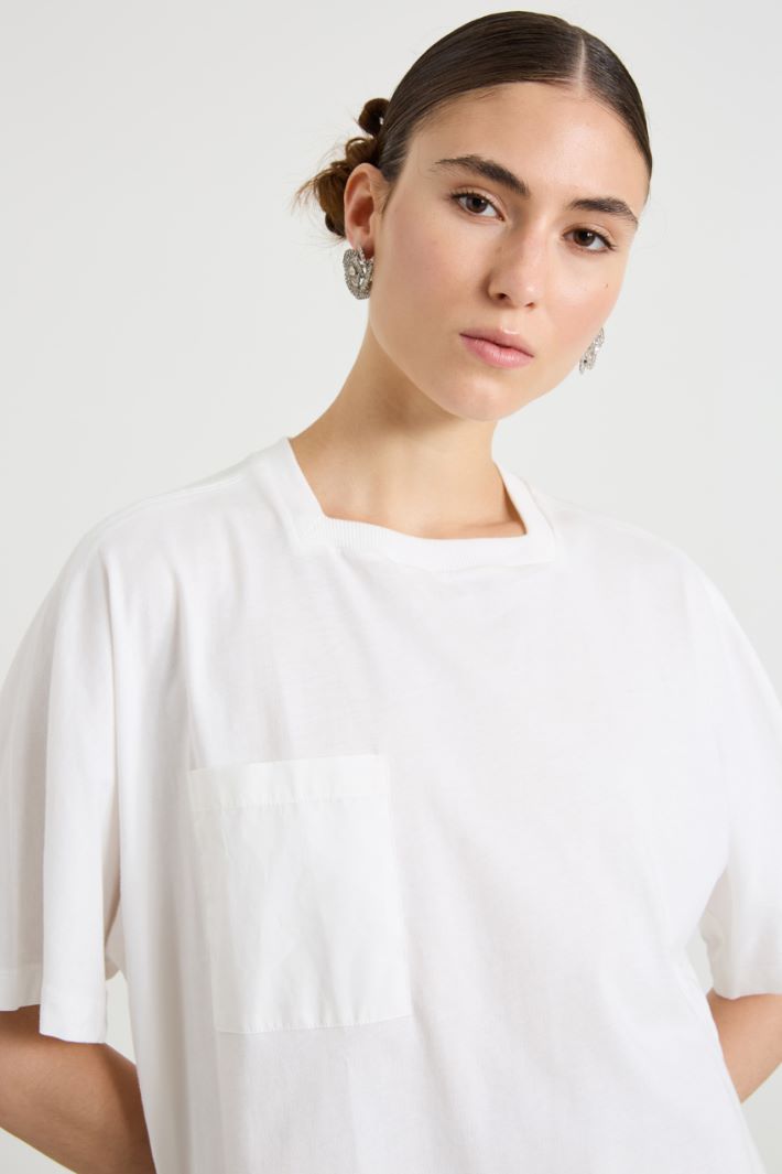 T-shirt in jersey e popeline Intrend - 4