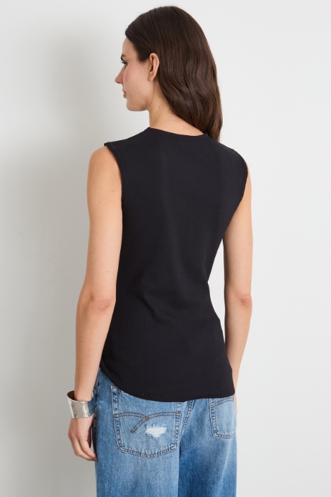 Top in jersey drappeggiato