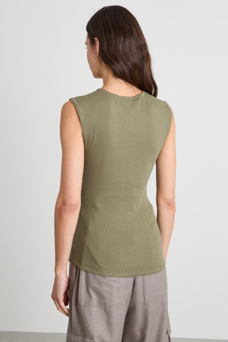 Top in jersey drappeggiato