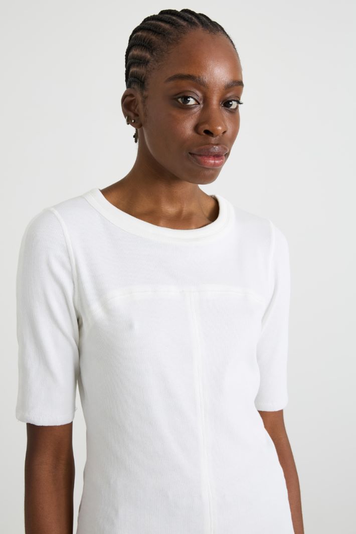 T-shirt in cotone a costine Intrend - 4