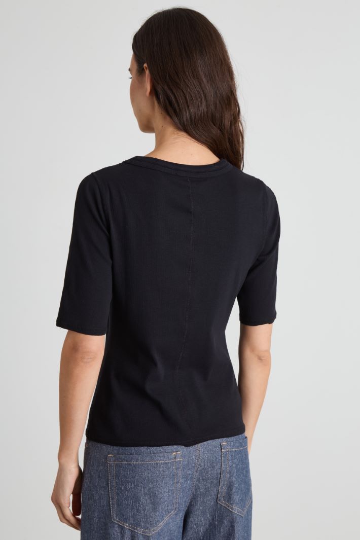T-shirt in cotone a costine Intrend - 2