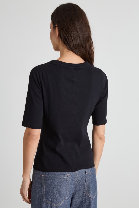 T-shirt in cotone a costine