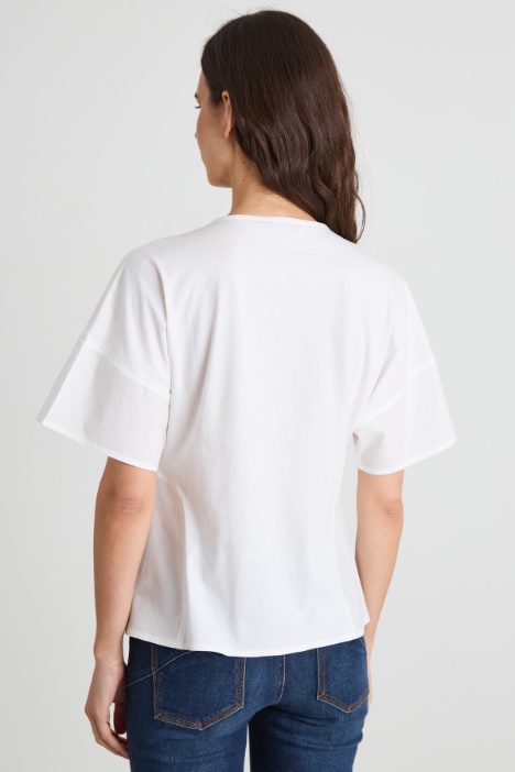 T-shirt in jersey con bottoni Intrend - 3