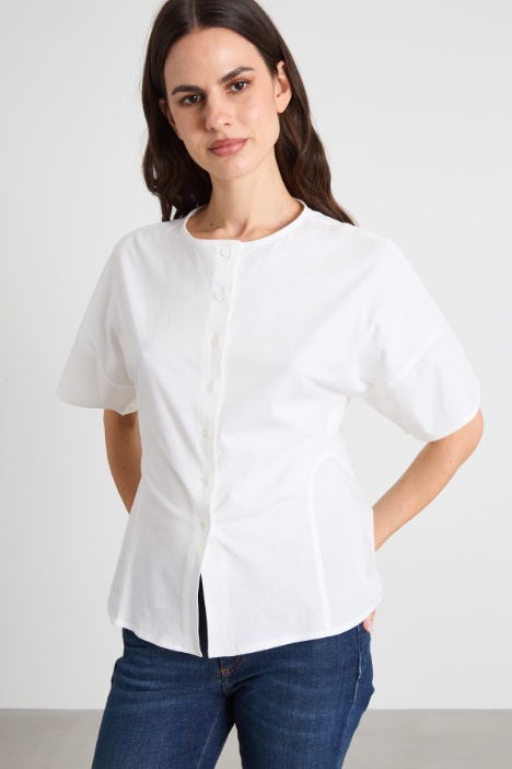 T-shirt in jersey con bottoni Intrend - 2