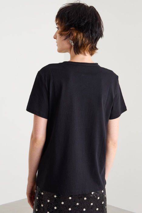 T-shirt con ricami bijoux