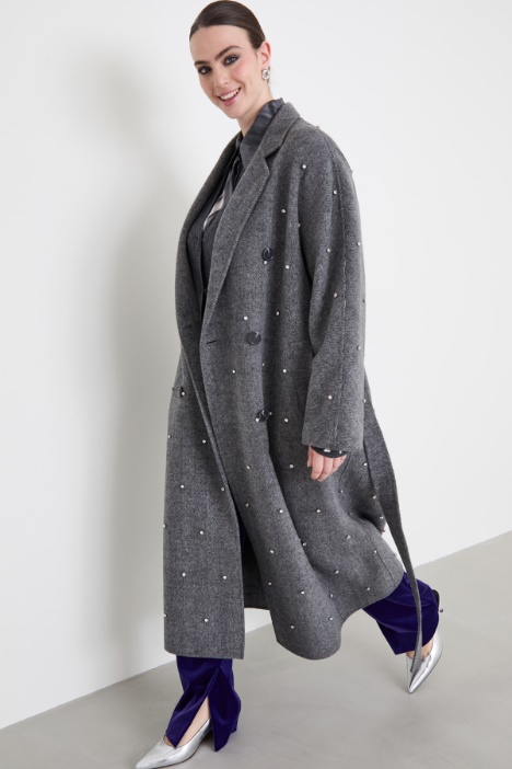 Cappotto doppiopetto con strass Intrend - 2