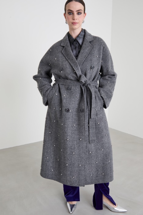 Cappotto doppiopetto con strass Intrend - 2