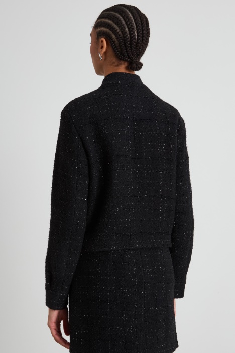 Bomber in tweed lamè