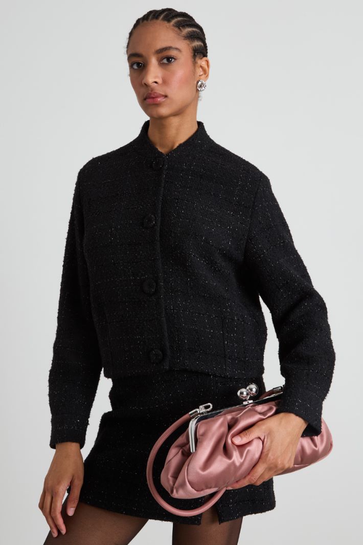 Bomber in tweed lamè